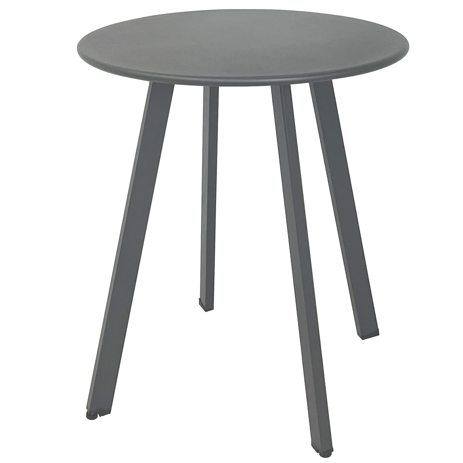 Modern Grey Round Metal Steel Side Table - 15.75
