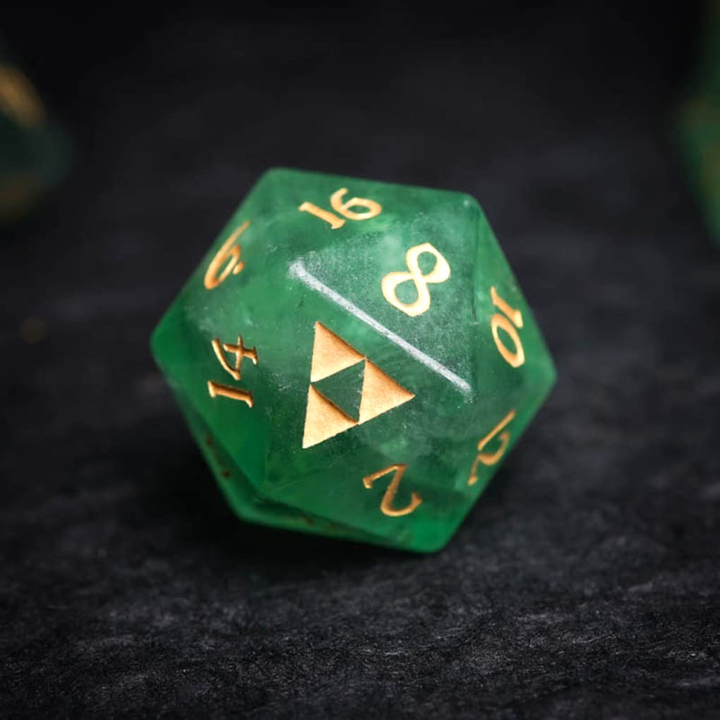 Premium Green Fluorite D&D Dice Set - 7-Piece Polyhedral RPG Dice for Dungeons & Dragons, Pathfinder, MTG & Tabletop Games | Perfect for Fantasy Roleplaying, Campaigns & Collectors