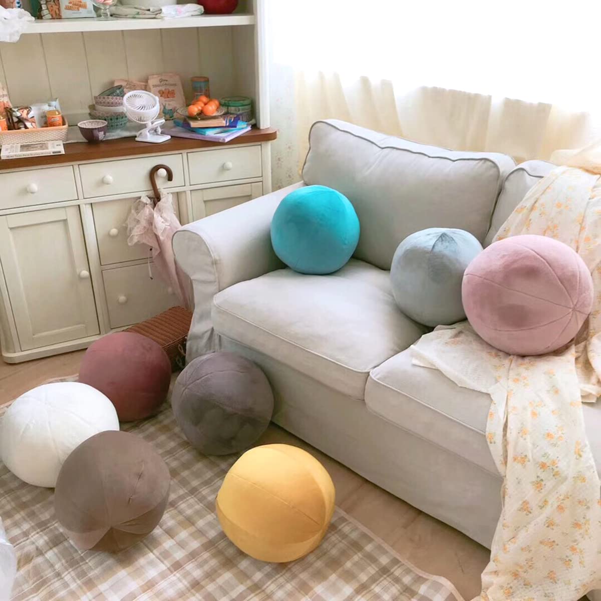 Round Plush Throw Pillow - 11.8