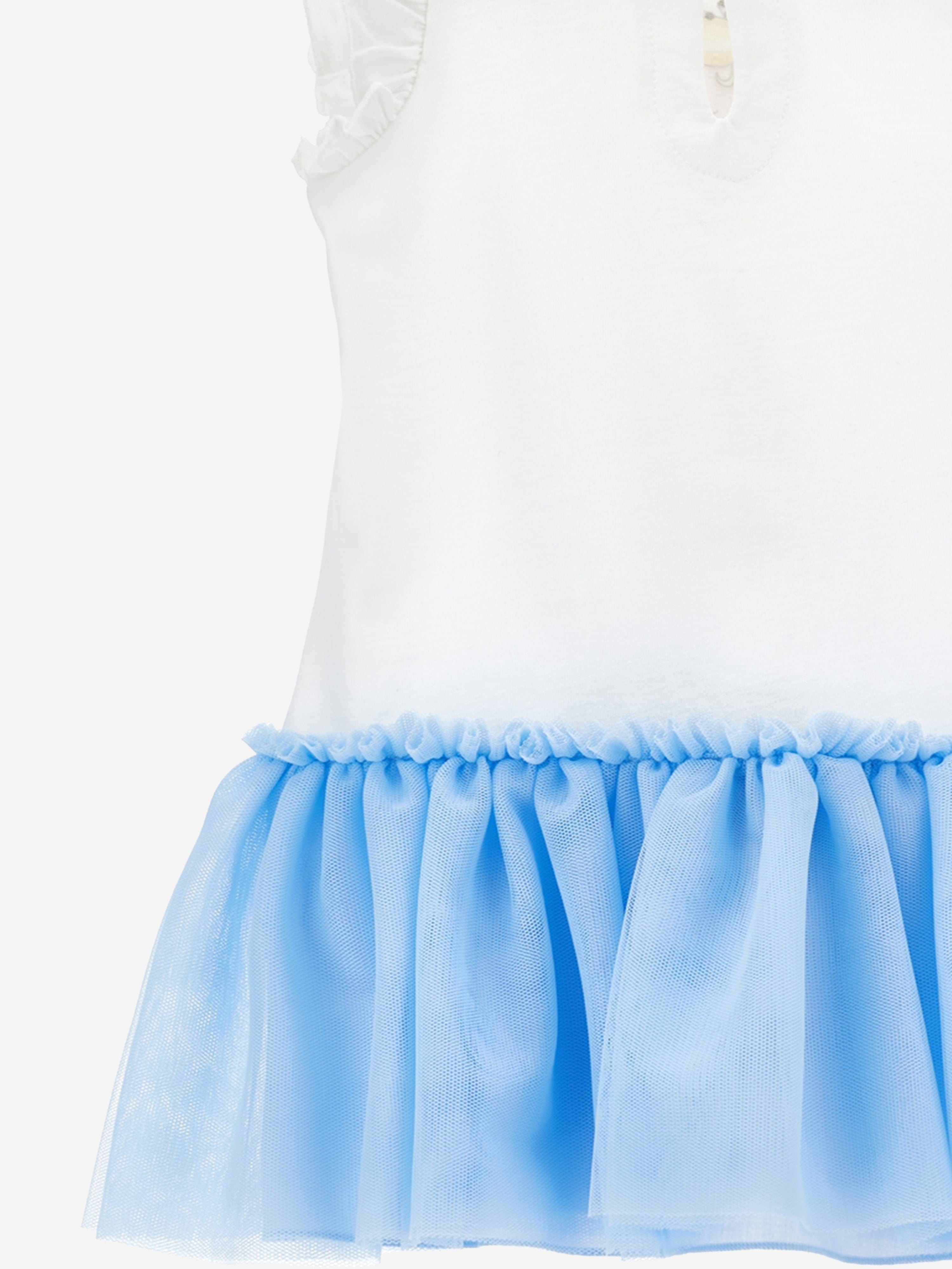 Baby Girls Alice in Wonderland Costume Dress - White Tea Party Dress for Toddler Girls, Halloween, Birthday Party & Dress Up Play