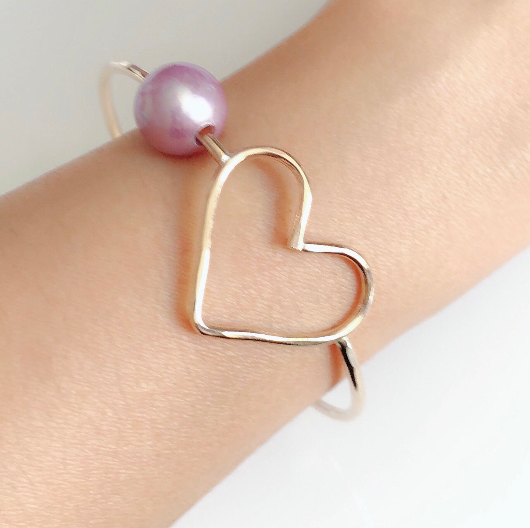Elegant Lavender Pearl Bangle EDEN (B422) - Perfect for Weddings, Parties & Special Occasions
