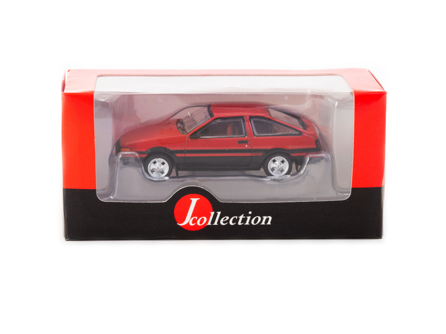 J Collection Toyota Sprinter Trueno AE86 Diecast Model Car 1:24 Scale - Red & Black Color - Perfect for Car Enthusiasts, Collectors, and Anime Fans (Initial D)