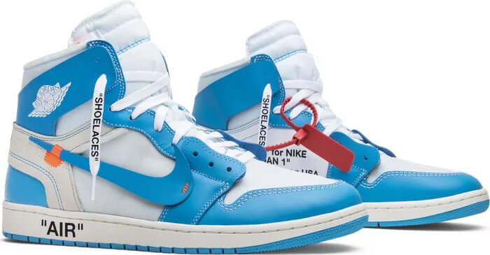 Original Off White x Air Jordan 1 Retro High OG 'UNC' Sneakers - Limited Edition Basketball Shoes for Men - Perfect for Streetwear & Sneaker Collectors