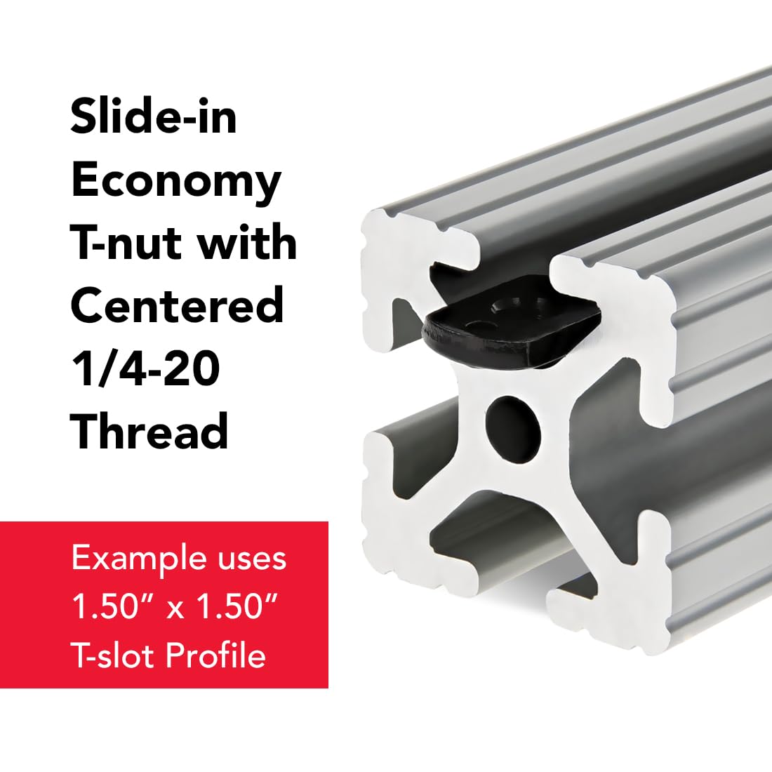 100 Pack 1/4-20 Centered Slide T-Nuts for 8020 15 Series 1.5