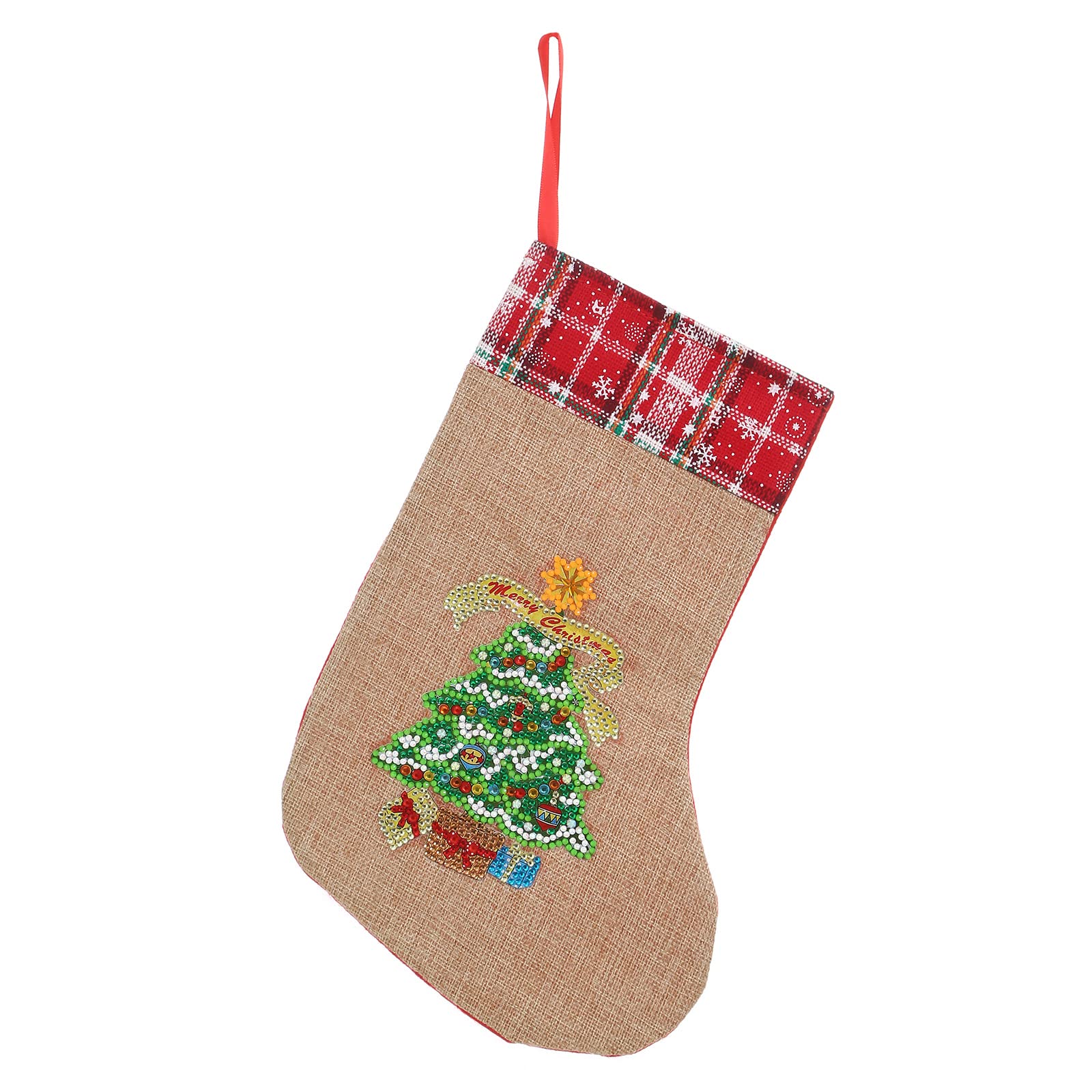 LUSandy DIY 5D Diamond Painting Christmas Stockings - 12.2 Inch Glittering Holiday Decor for Tree, Fireplace & Party | Xmas Candy Bags, Family Gift Exchange & Festive Home Decoration