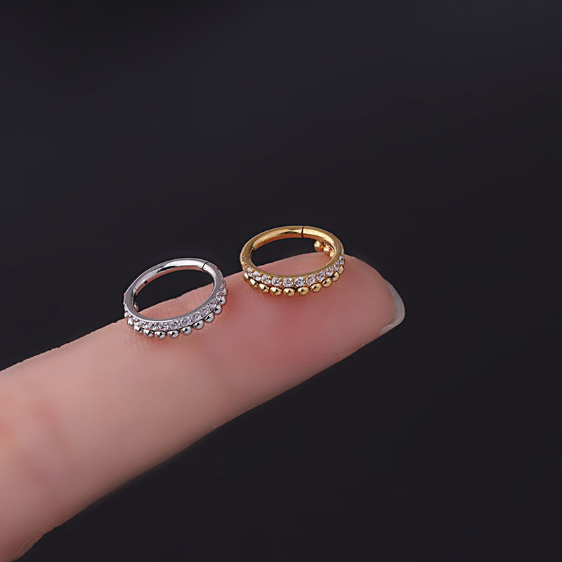 16G Surgical Steel CZ Septum Piercing Ring - Hypoallergenic Nose Jewelry for Women & Men - Perfect for Everyday Wear, Parties & Alternative Fashion