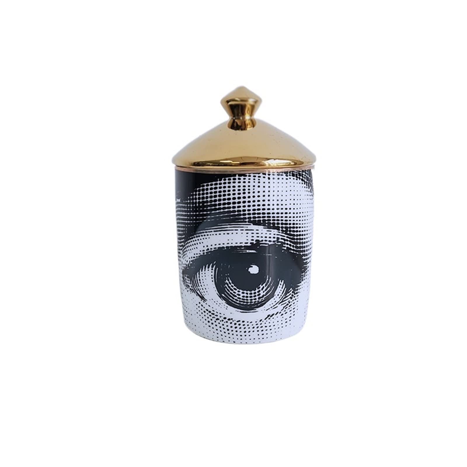 Abstract Female Face Ceramic Storage Jar - Aromatherapy Candle Holder, Gilded Porcelain Jewelry Box & Candy Container for Home Decor (Clear Color) | Perfect for Bathroom Organizer, Vanity Display & Gift Packaging