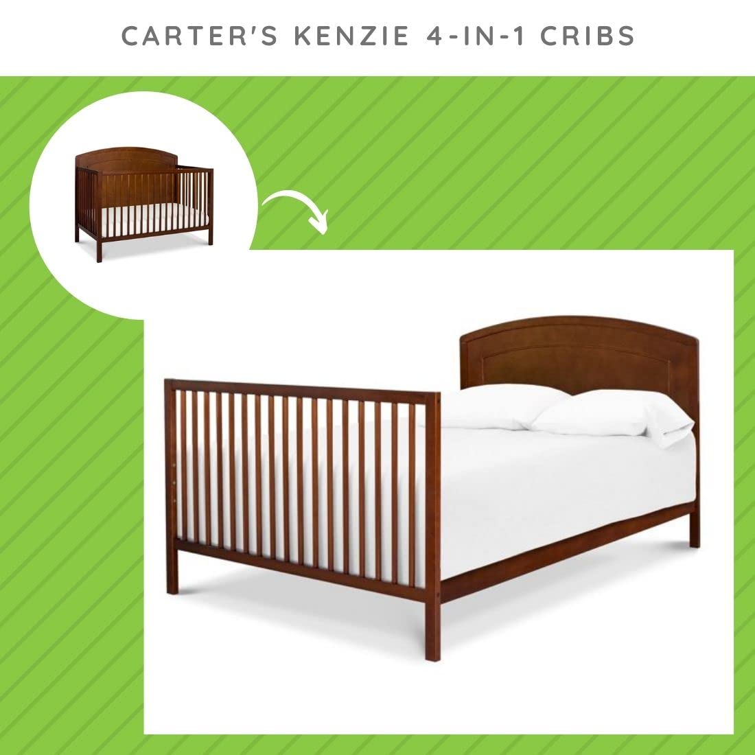 Full-Size Conversion Kit Bed Rails for DaVinci Carter's Cribs - Espresso Finish | Toddler Bed Safety Rails | Perfect for Nursery to Big Kid Room Transition