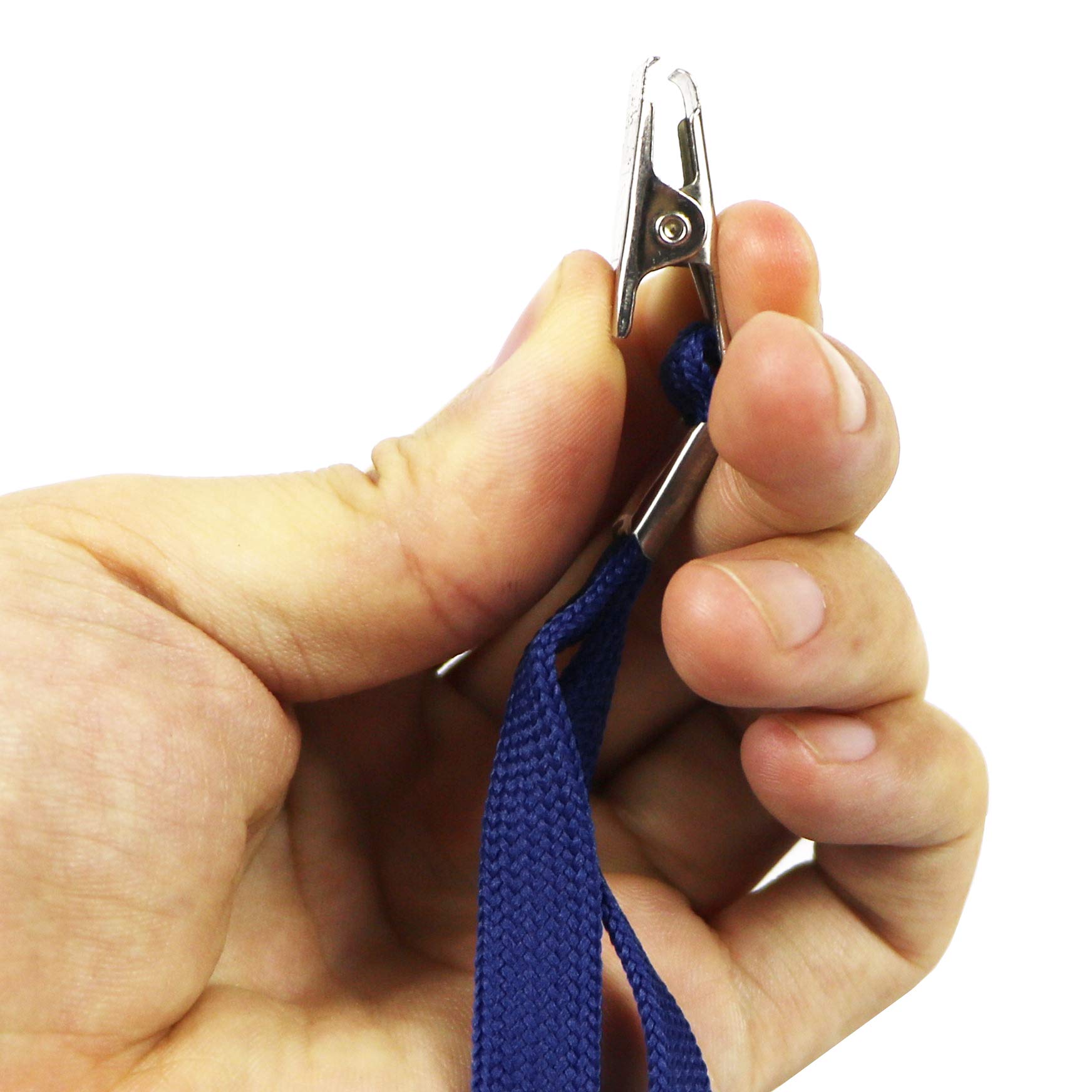 Ollain Bulk Lanyards for ID Cards - 100 Pack Navy Blue - Cruise, Office, Events