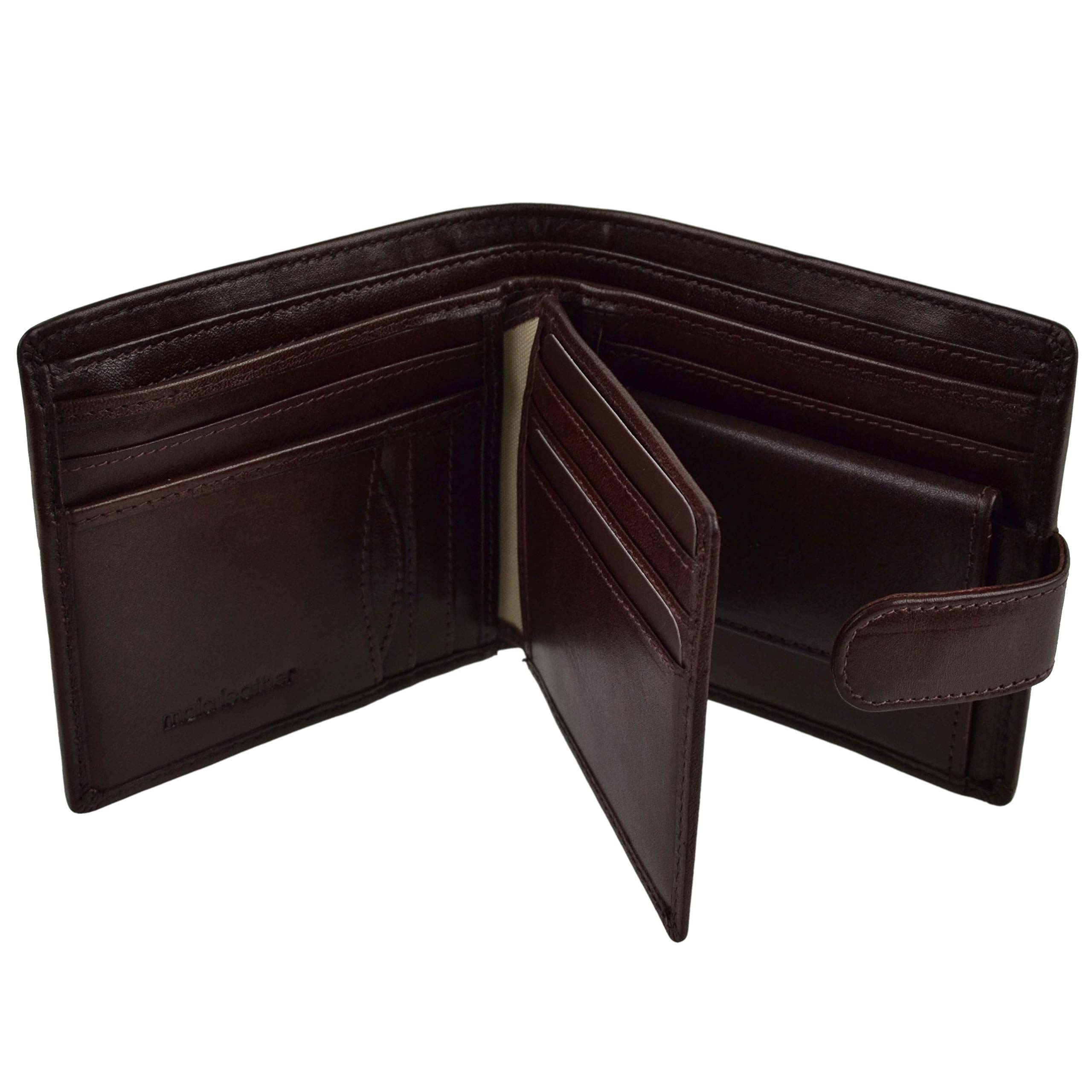 Premium Men's Leather Wallet with RFID Blocking - Slim Bifold Design, Multiple Card Slots & ID Window - Perfect for Everyday Use, Travel & Business (Brown)