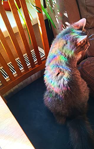 Cloud and Raindrops Suncatcher Window Decal - Rainbow Maker & Stained Glass Effect Window Sticker for Home Decor, Nursery, Office - Creates Beautiful Rainbow Reflections