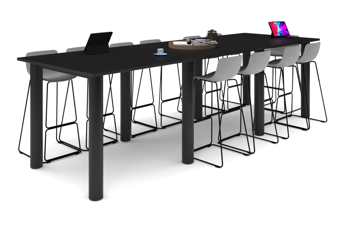 Quadro Cylinder Legs Large Counter Table 3600L x 1200W - Heavy Duty Metal Bar Table Base for Restaurants, Pubs, and Commercial Kitchens