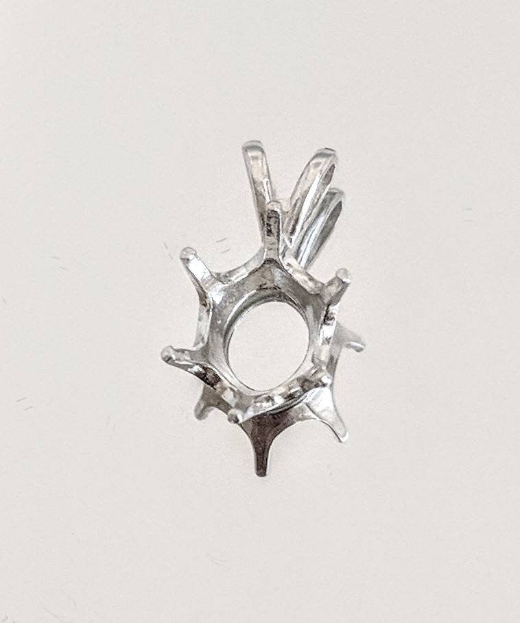 Solid Sterling Silver or 14K Gold 5x3mm 10x8mm Oval 6-Prong Pendant Setting - Handmade in USA - Perfect for Necklaces, Jewelry Making & Gift Giving