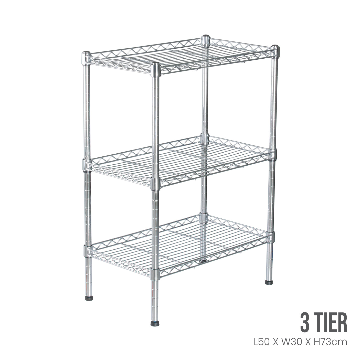 3-Tier IR Shelf Rack for DIY Storage and Organization - Heavy Duty Metal Shelving Unit (Model #8832 HFH6710) - Perfect for Garage, Kitchen, Office, and Closet Storage Solutions