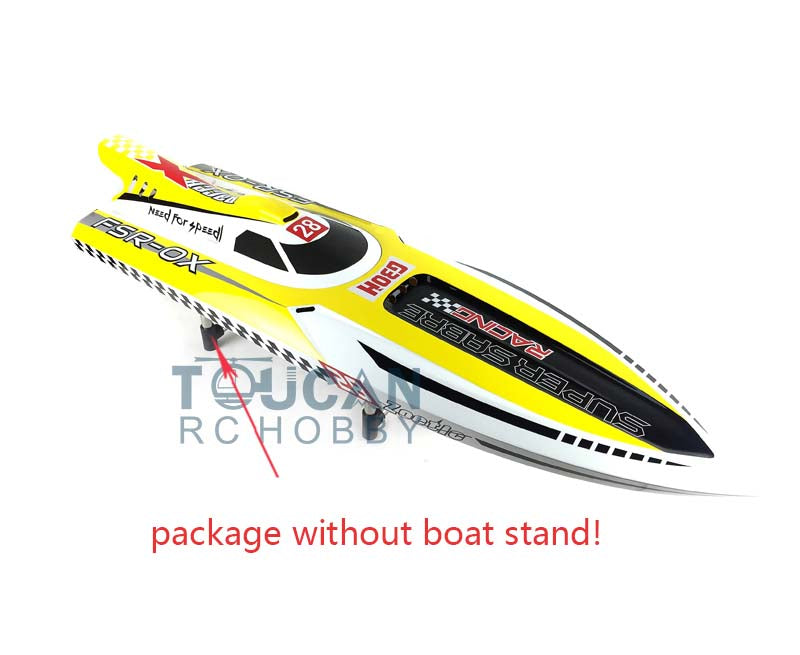 30CC Gasoline Racing Boat Kit - G30H Fiberglass Pre-Painted DIY Model Hull (1380x390x320mm) for Adults & Advanced Players | Gray Red & Yellow Design | Perfect for RC Boat Racing, Lake Adventures & Hobby Enthusiasts