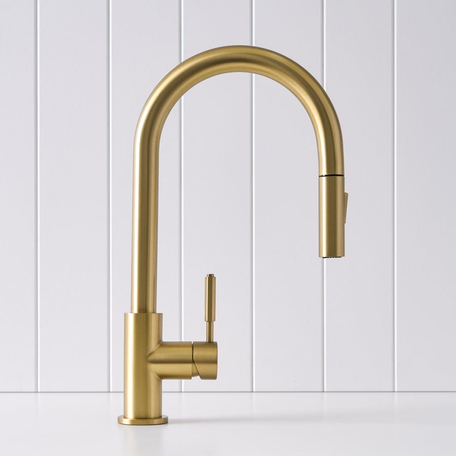 Premium Melbourne Dual Function Kitchen Mixer in Brushed Brass - Perfect for Modern and Vintage Home Kitchens