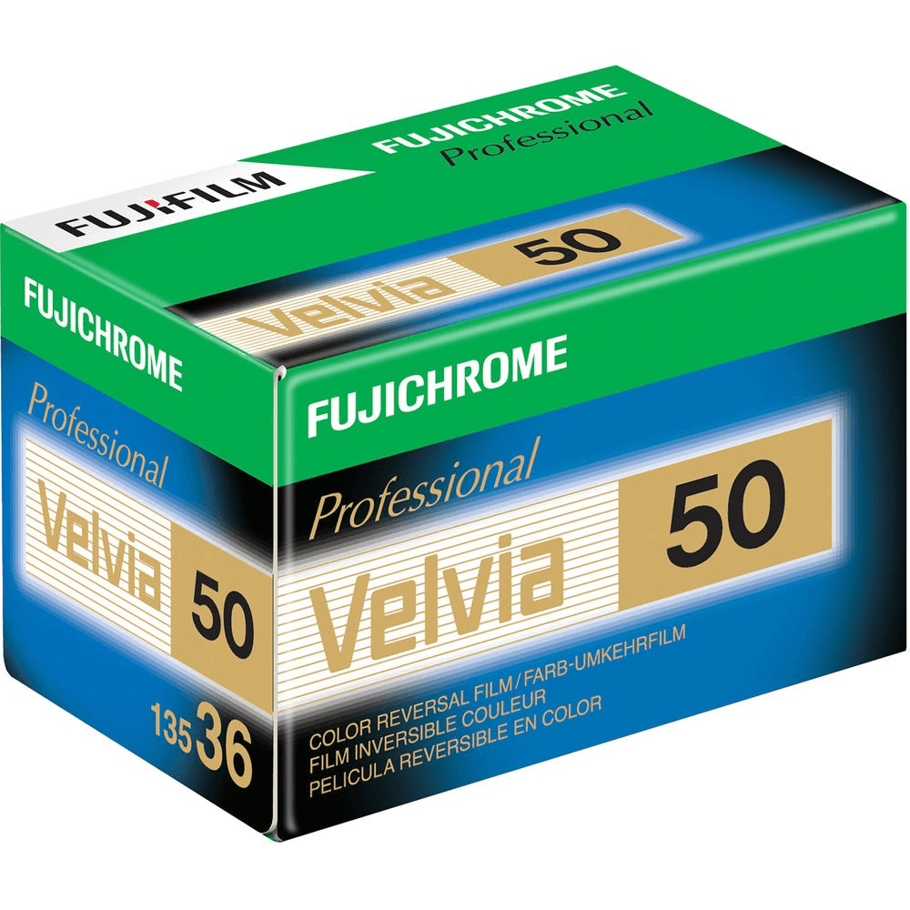 Fujifilm Fujichrome Velvia RVP 50 Professional Color Slide Film - 35mm Roll, 36 Exposures - Perfect for Landscape, Nature & Travel Photography