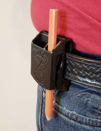Builder Buddy HD Tool Holster - Heavy Duty Tape Measure Holder & Utility Tool Clip - Durable Tool Belt Accessory for Construction, Carpentry & DIY Projects