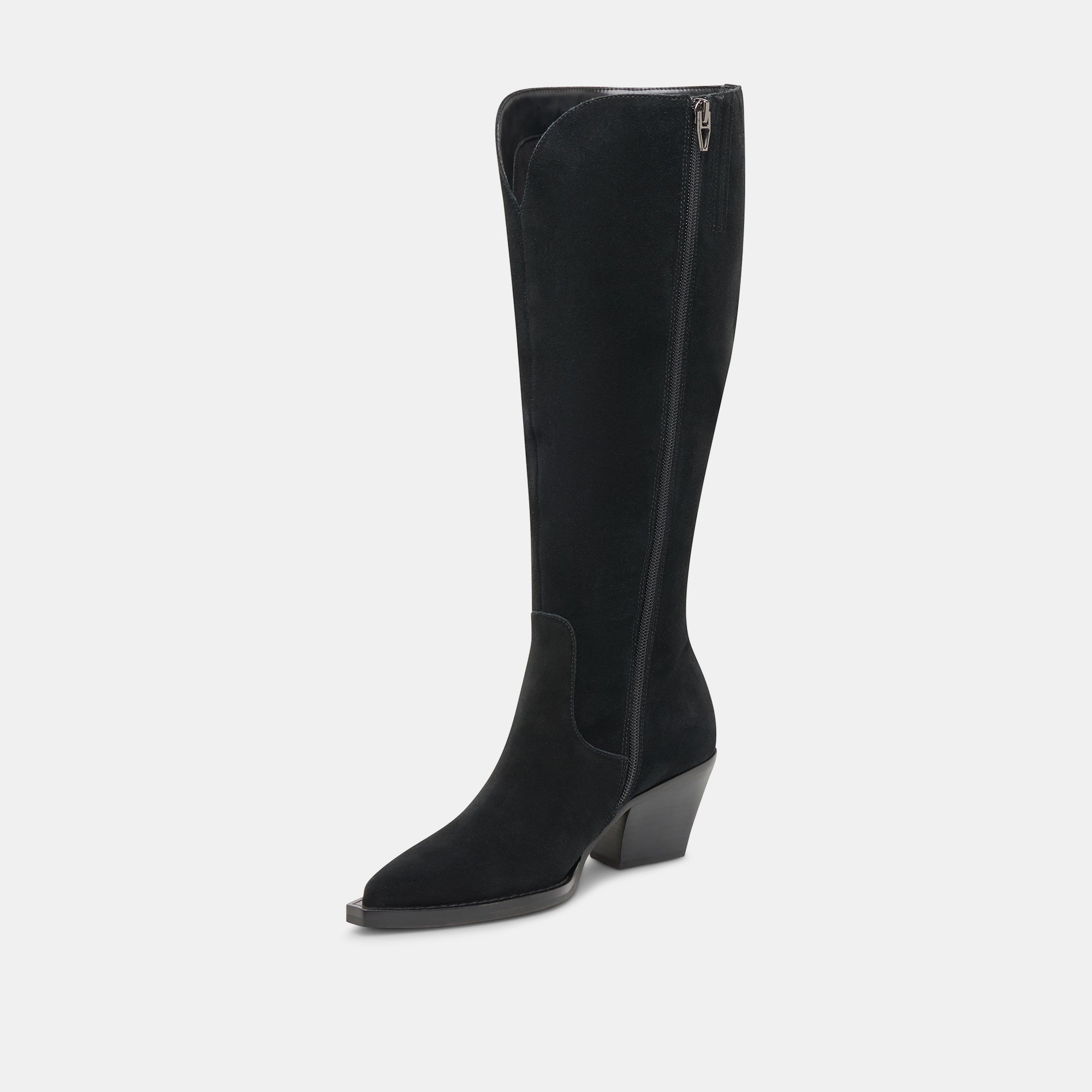 Raj Wide Calf Boots for Women - Onyx Suede Comfortable Ankle Boots for Wide Feet | Perfect for Casual Wear, Office & Outdoor Activities