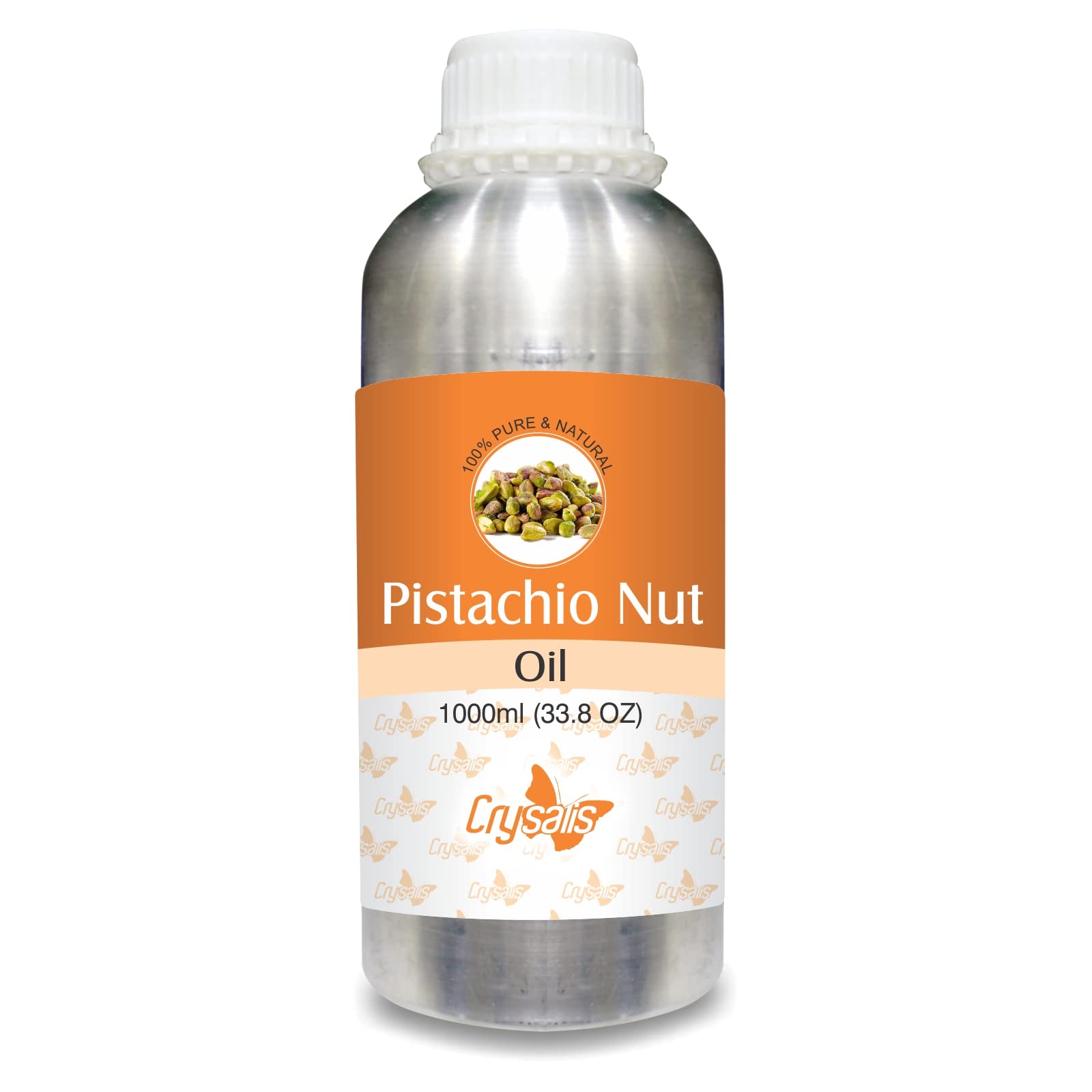 Organic Cold-Pressed Pistachio Oil (Pistacia Vera) - 33.8 Fl Oz (1000ml) - Pure, Unrefined Nut Oil for Cooking, Skincare & Hair Care