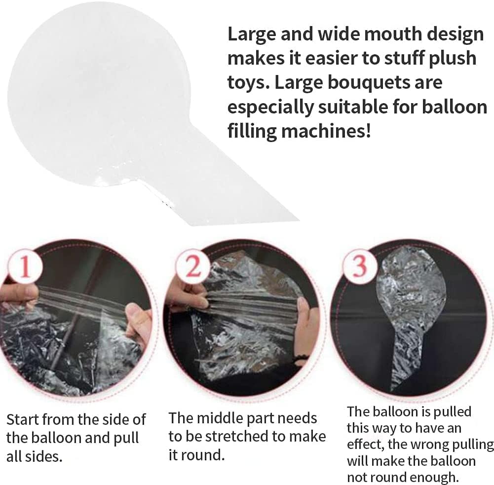25 Pack Clear BOBO Balloons - 24 Inch Transparent Bubble Balloons for Party Decorations, 3.7 Inch Wide Mouth Design Easy to Stuff with Gifts - Perfect for Weddings, Birthdays & Balloon Stuffing Machines - Great for DIY Party Favors & Event Decorations