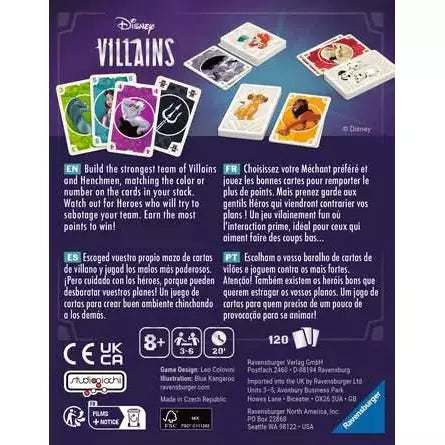 Disney Villains Card Game - Fun Family Party Game for Kids & Adults - Perfect for Game Nights, Birthday Parties & Disney-Themed Events