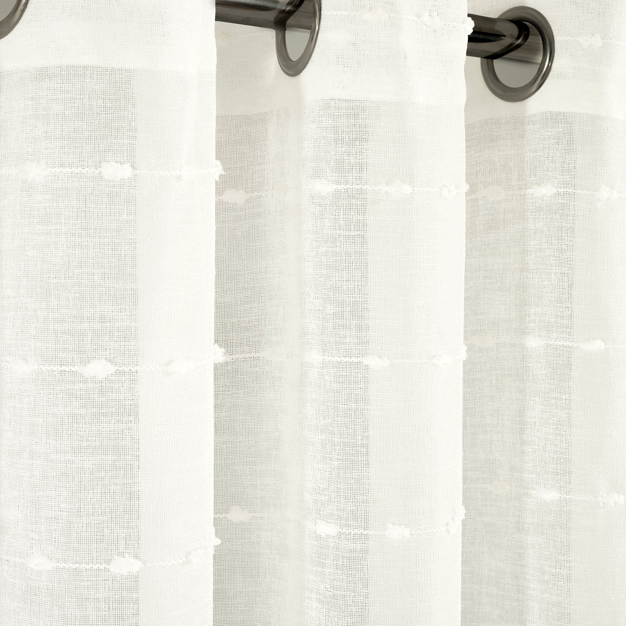 Farmhouse Style Textured Grommet Sheer Curtains - Ultra Wide Window Panels for Living Room, Bedroom & Dining Room Decor