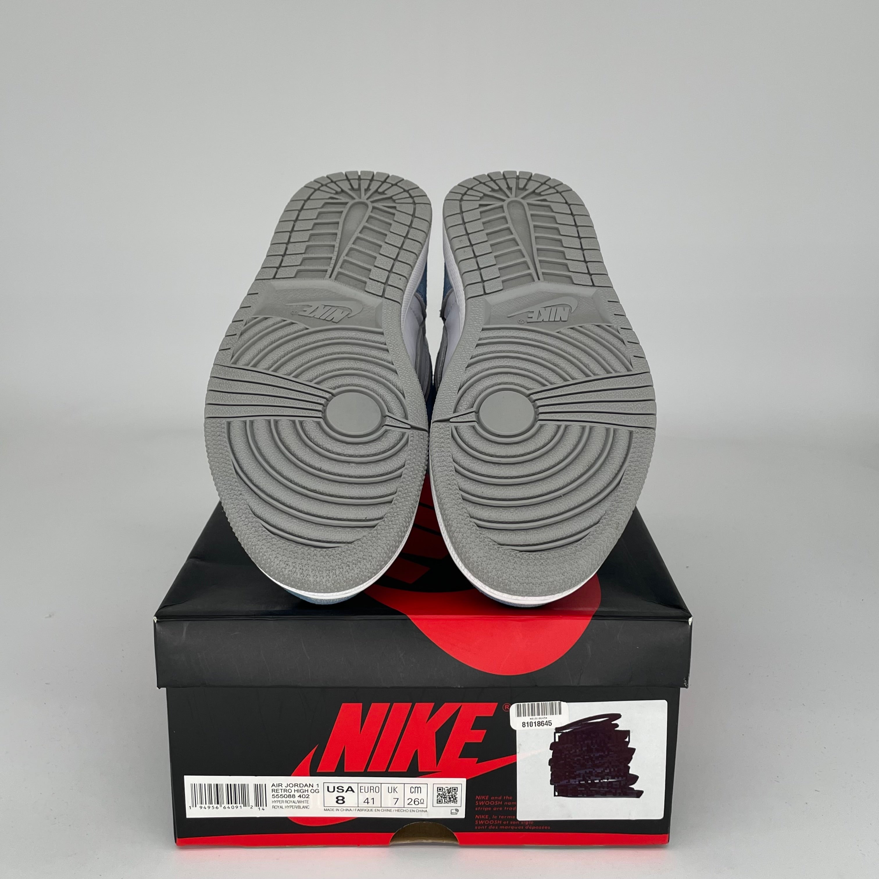 Original: AIR JORDAN 1 HYPER ROYAL SIZE 8 555088 402   Optimized: Air Jordan 1 Retro High OG 