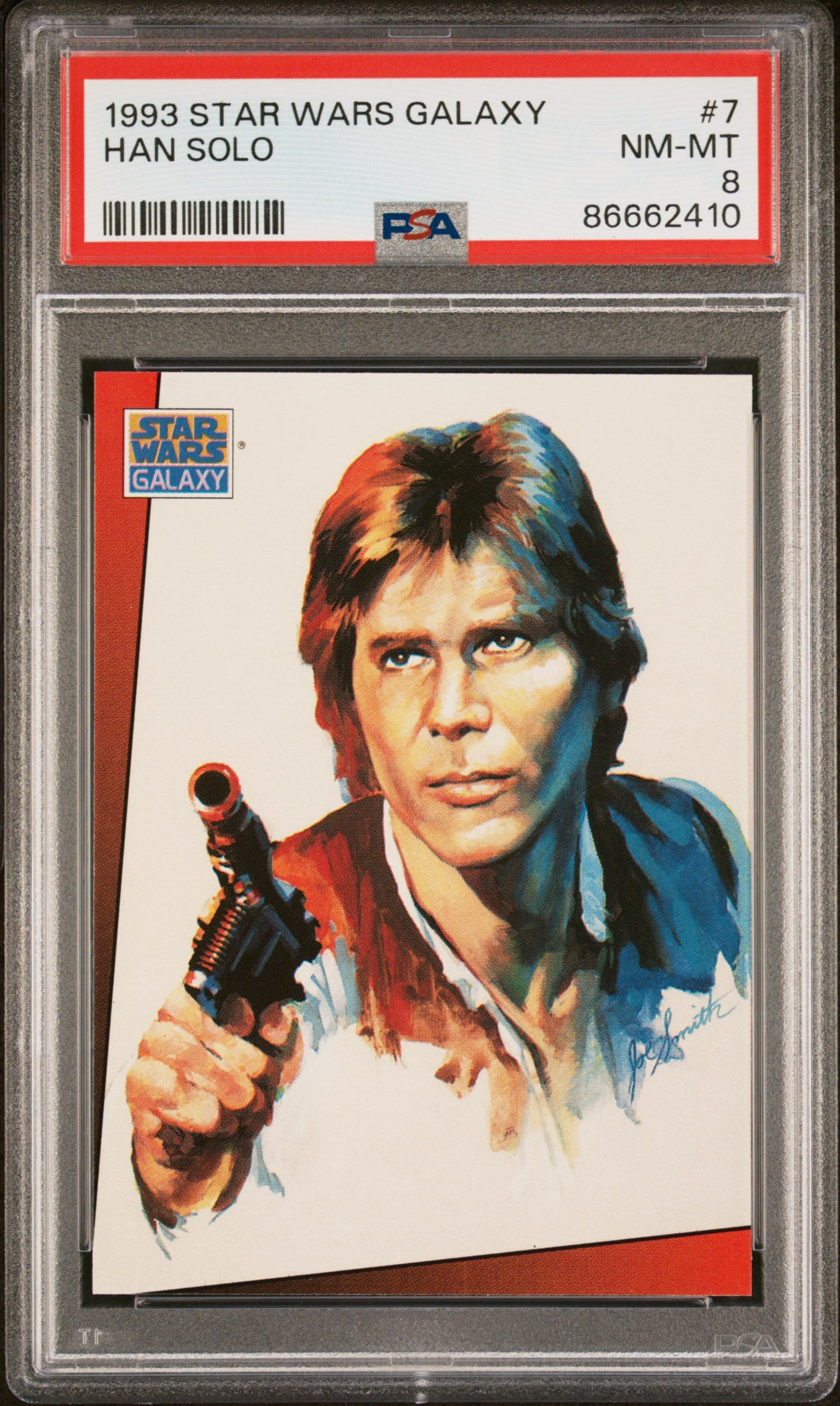 1993 Star Wars Galaxy Han Solo #7 PSA 8 Graded Trading Card - Rare Collectible for Star Wars Fans & Card Collectors - Perfect for Display, Investment & Nostalgic Gift Giving