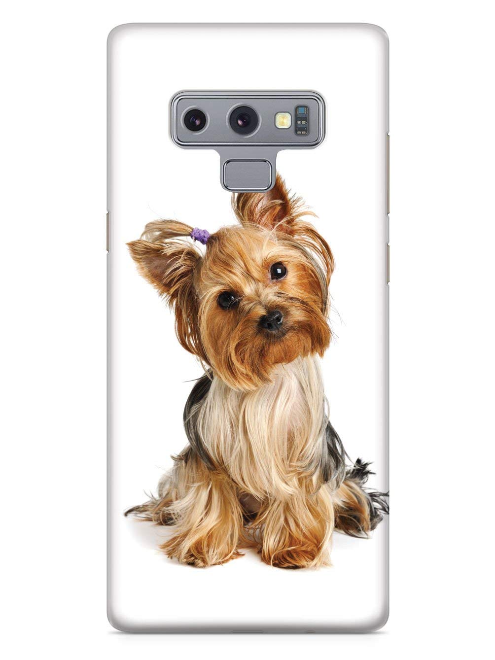 Premium 3D Textured Protective Phone Case for Samsung Galaxy Note 9 - Yorkshire Terrier with Bow Design - Shockproof & Scratch-Resistant Cover for Galaxy Note 9 - Perfect for Everyday Use, Travel & Outdoor Activities