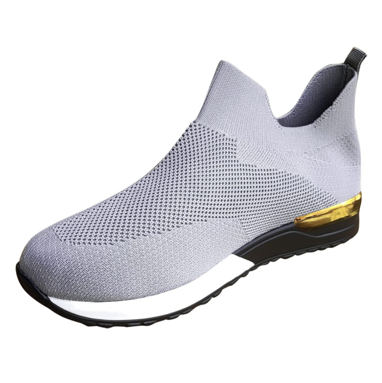 YUHAOTIN Women's Slip-On Sneakers Wide Width - Comfortable Mesh Walking Shoes for Women - Flat Athletic Casual Work Sneakers | Perfect for Walking, Running Errands & Office Wear