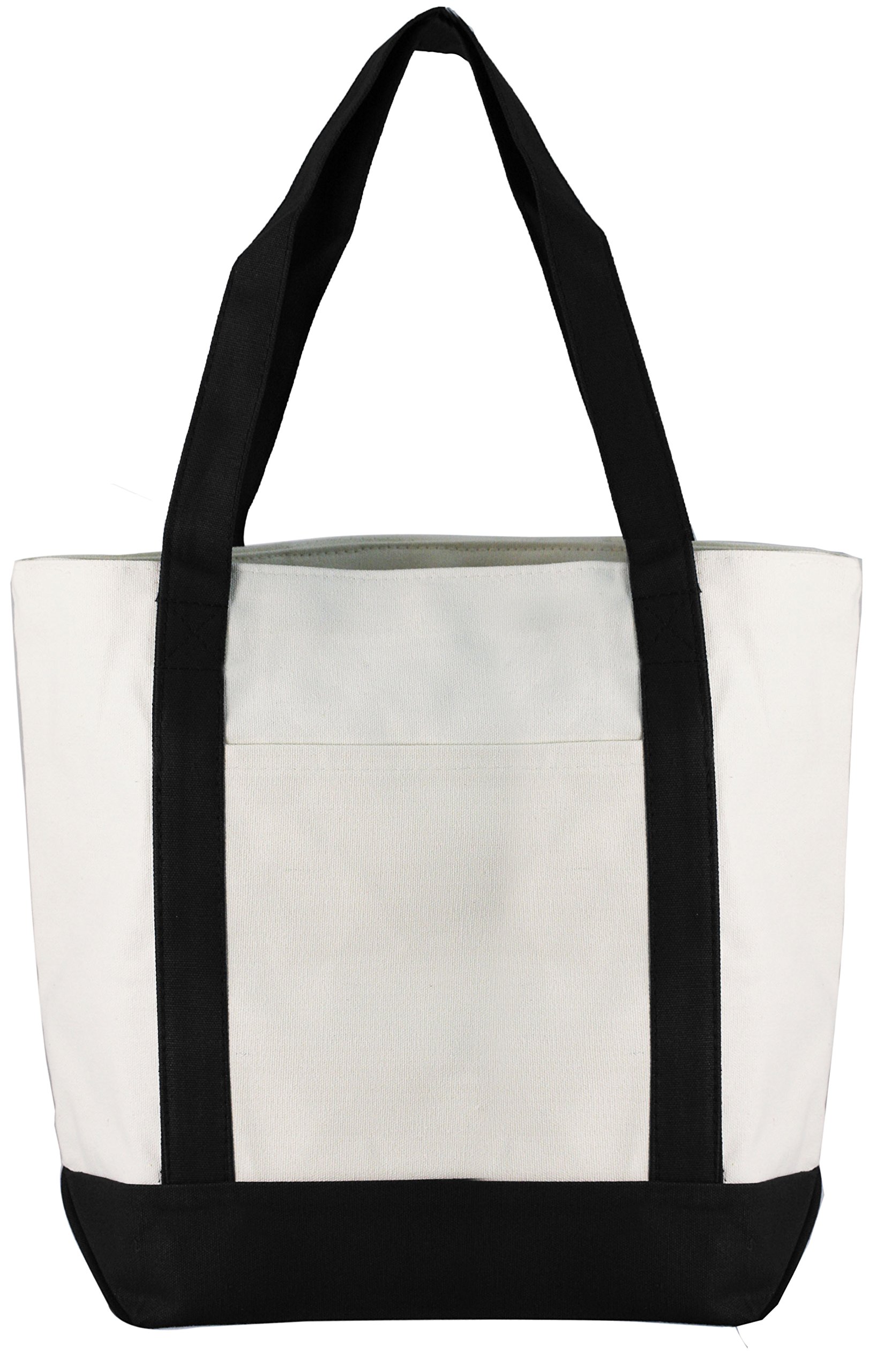 Durable Canvas Tote Bag with Zipper Closure - Stylish Eco-Friendly Reusable Shopping Bag for Groceries, Beach, Work & Travel