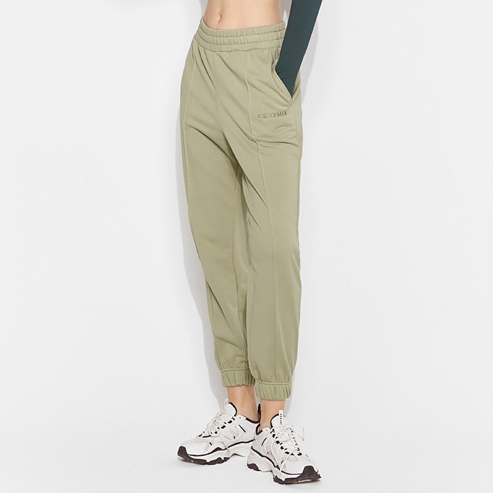 Stylish Women's Pintuck Jogger Pants - Comfortable High Waisted Lounge Pants for Yoga, Running & Casual Wear | Trendy Elastic Waist Tapered Leg Sweatpants