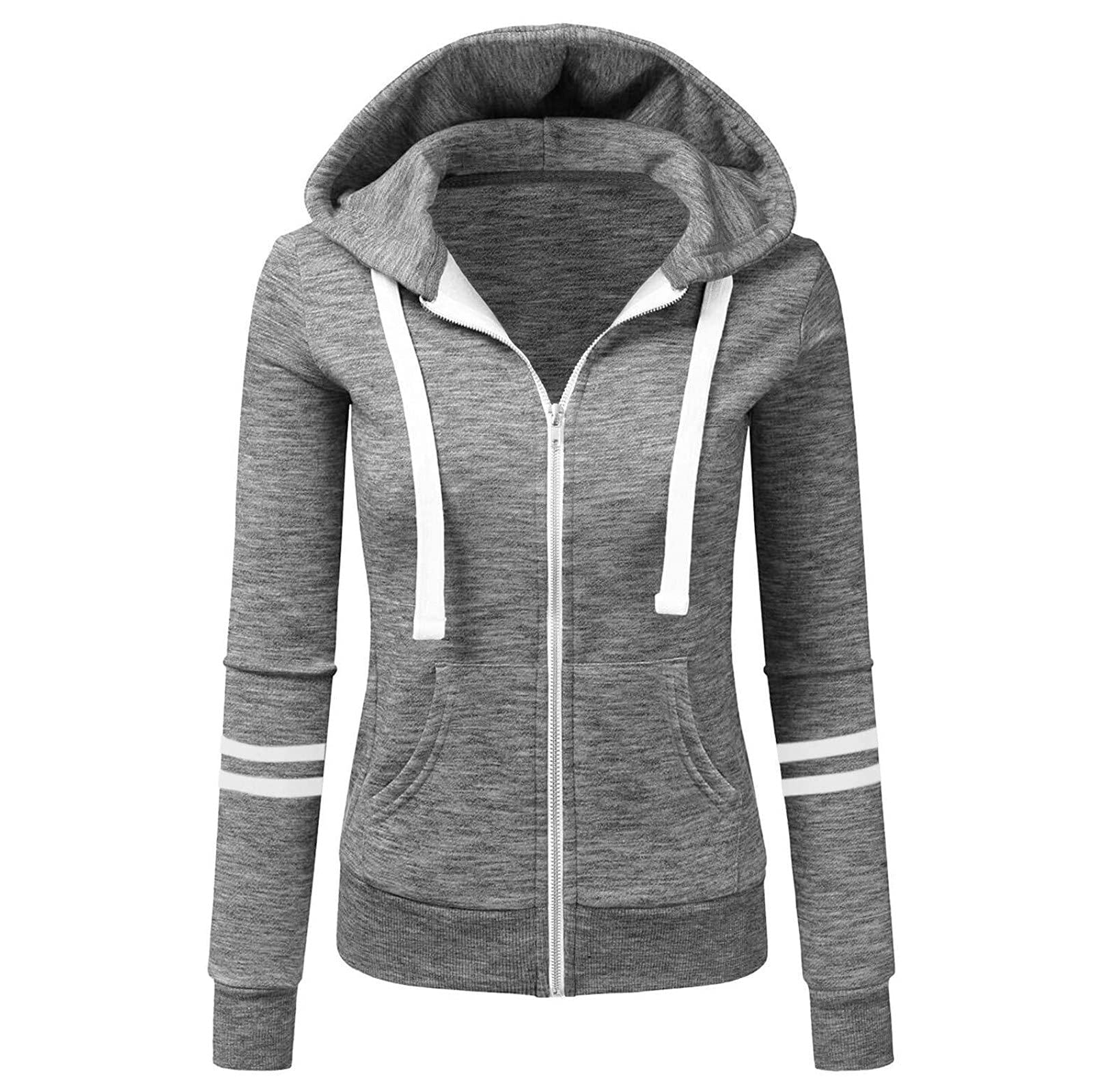 FMCHICO Women's Long Sleeve Color Block Hoodie - Fall Pullover Sweatshirt with Loose Fit for Casual Wear | Perfect for Autumn Outings, Coffee Dates & Cozy Lounge Days