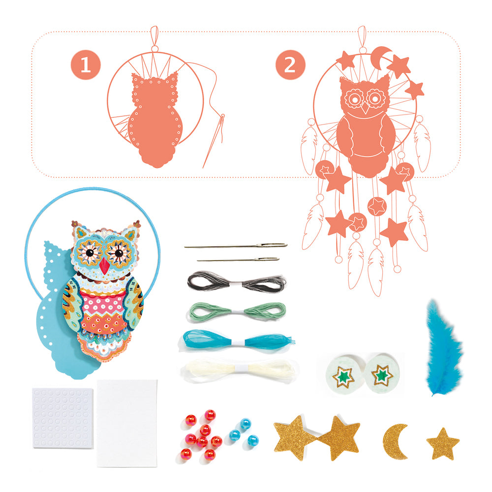DIY Dreamcatcher Kit - Golden Owl Handmade Craft for Kids & Adults - Perfect for Home Decor, Gifts, and Creative Activities