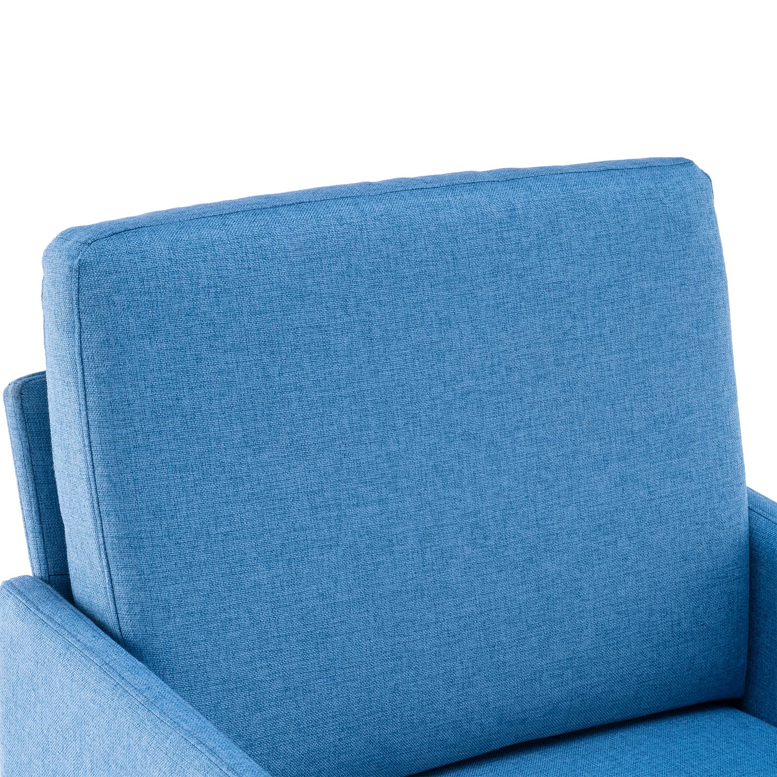 HomVent Upholstered Armchair with Slope Back & Black Metal Legs - Linen Fabric Living Room Chair with Padded Seat Cushion - Perfect for Lounge, Reading Nook & Home Office Decor