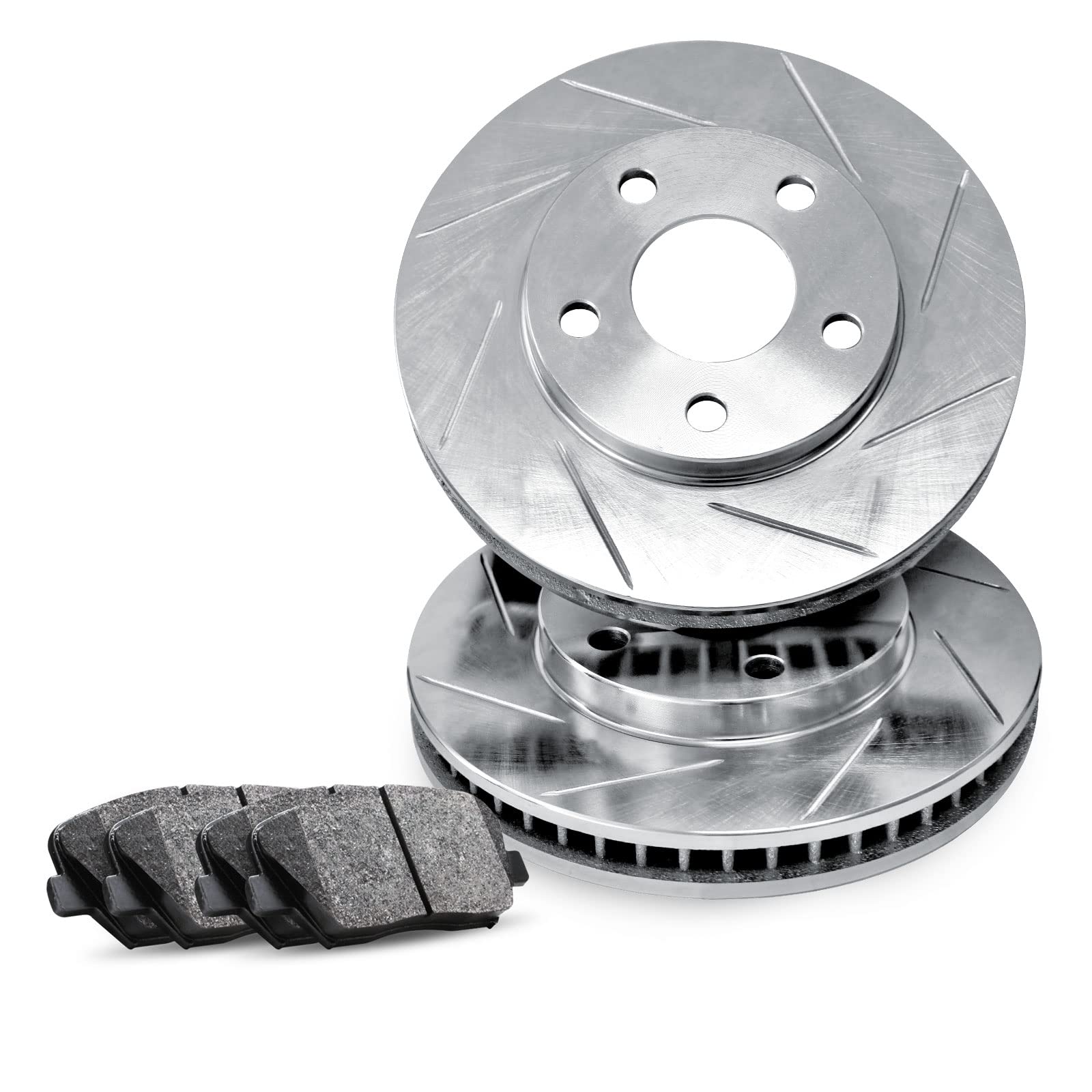 R1 Concepts Premium Ceramic Front Brake Pads and Rotors Kit - Compatible with 2009-2011 Nissan Versa | Smooth Stopping Power for City Driving & Daily Commutes