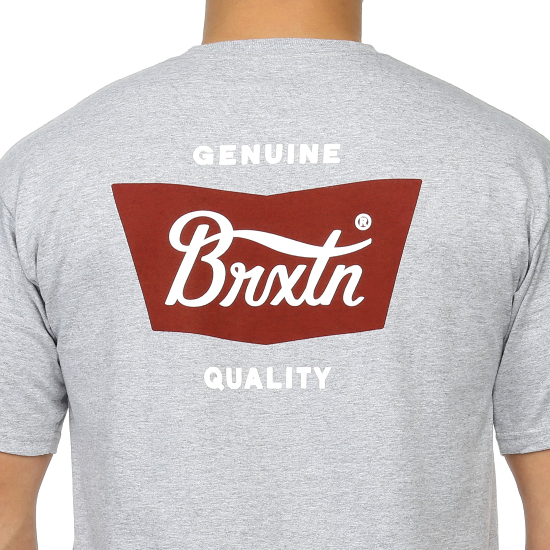 Brixton Stith Standard Tee - Soft Cotton Men's T-Shirt in Heather Grey | Casual Wear & Street Style Outfits