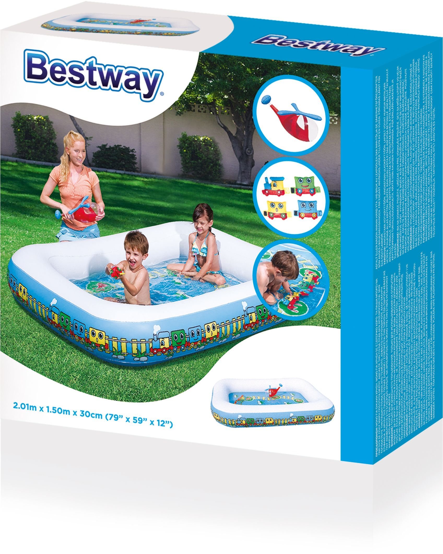 Bestway Splash and Play 1-2-3 Train Activity Pool for Kids - Inflatable Water Toy for Toddlers, Fun Outdoor Summer Swimming Pool Games, Backyard & Beach Water Play