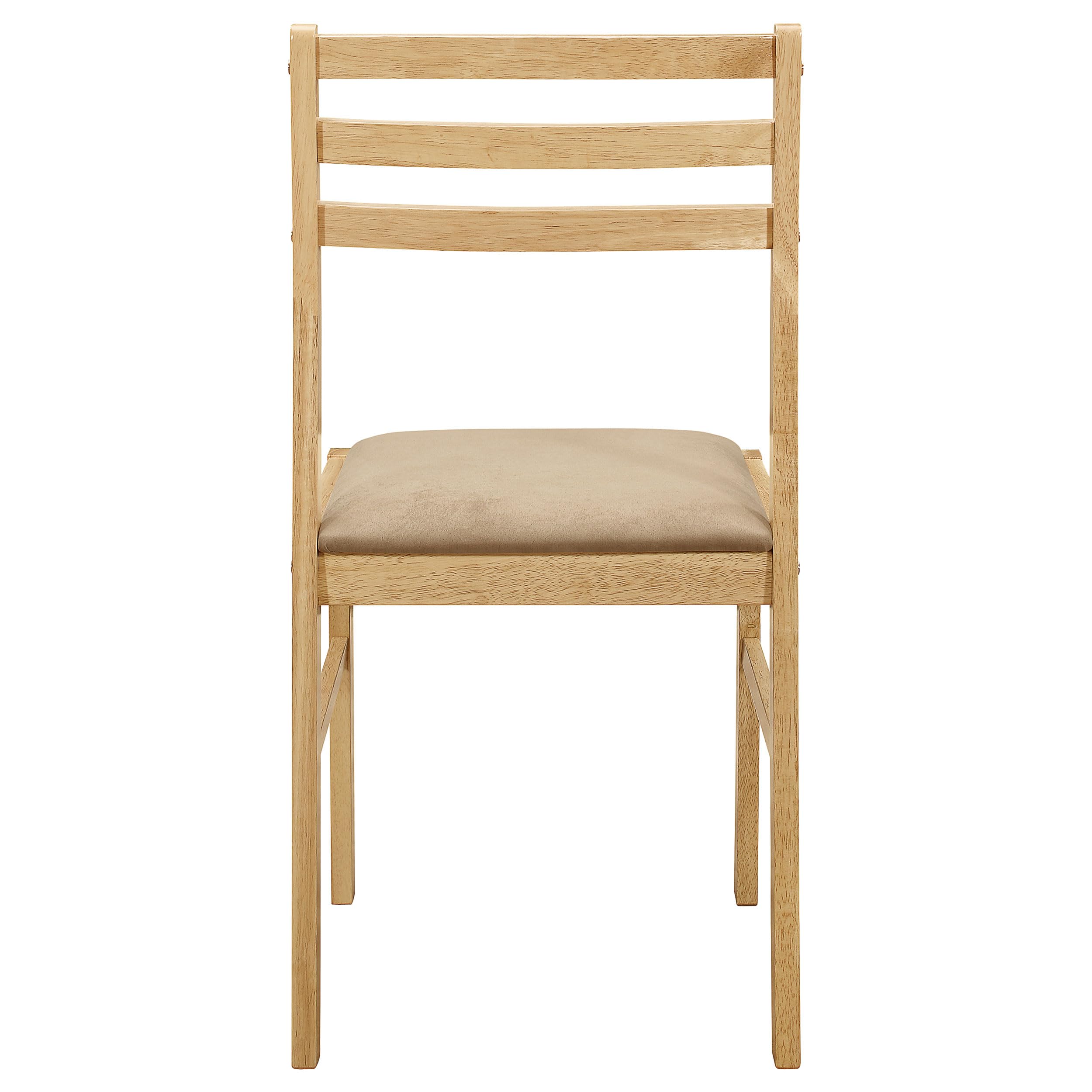 Coaster Home Furnishings 3-Piece Round Wood Dining Set with Drop Leaf Extension Table & Upholstered Ladder Back Chairs - Beige/Natural (130006) | Perfect for Small Spaces, Breakfast Nooks & Cozy Dining Areas