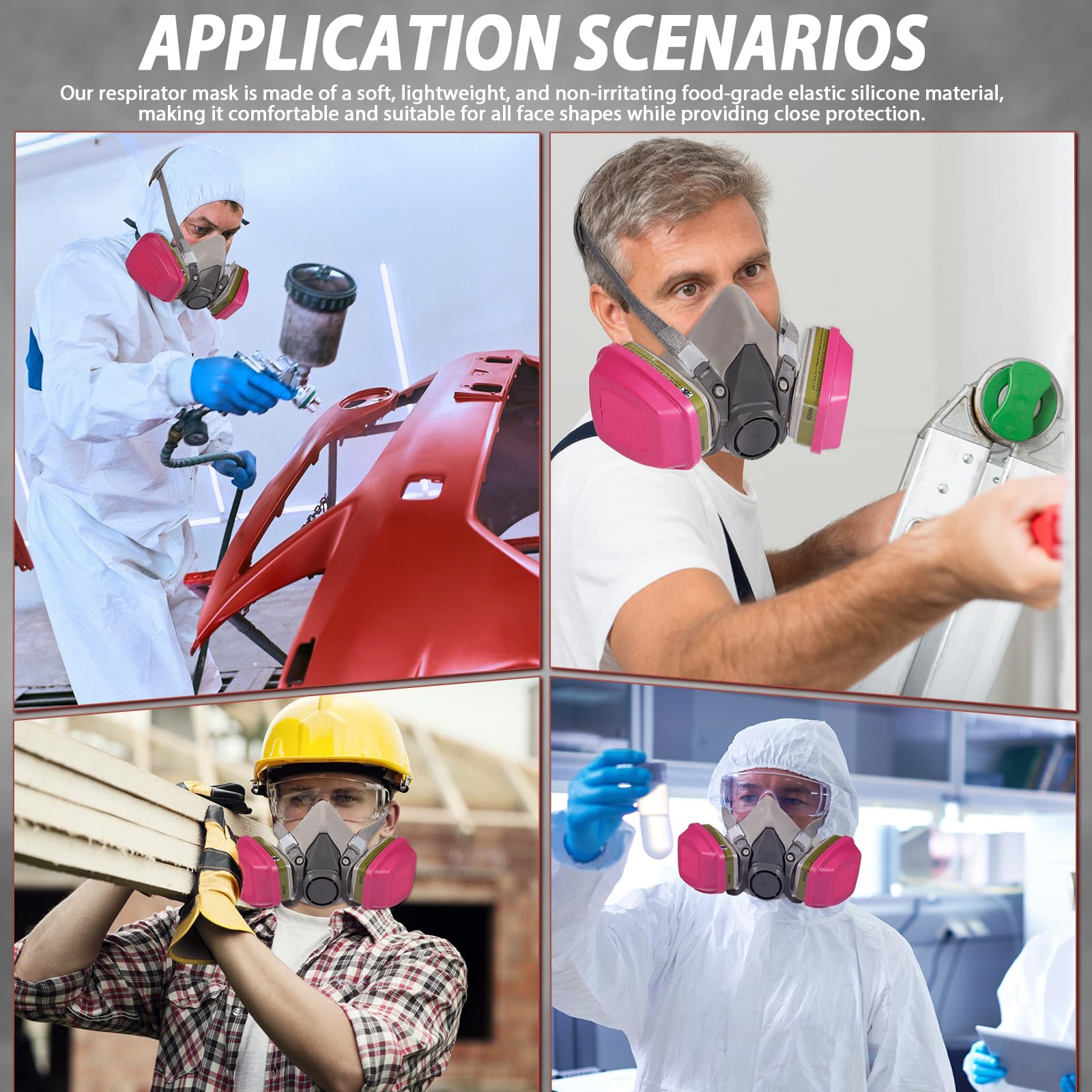 Full Face Gas Mask with 60926 Filter - Dust & Vapor Protection for Industrial Safety