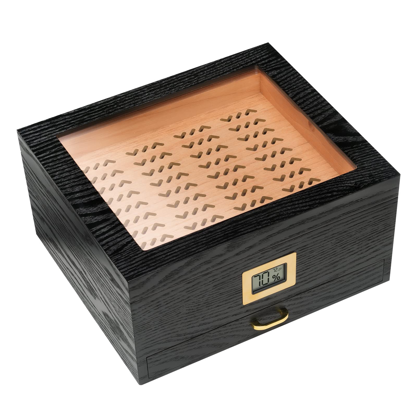 Premium Spanish Cedar Wood Humidor Box - Airtight Cigar Storage for Home, Office & Gifting | Perfect for Cigar Enthusiasts & Collectors