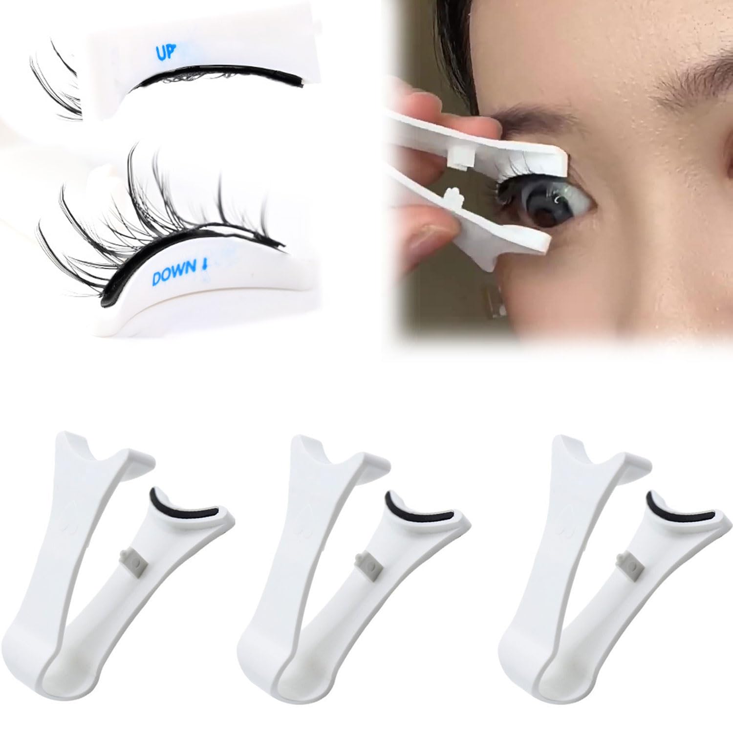 Magnetic Eyelash Curler Set - 3 Piece Magnetic Eyelash Applicator Tool with Tweezers for Easy False Lash Application | Perfect for Daily Makeup, Special Occasions & Professional Salon Use