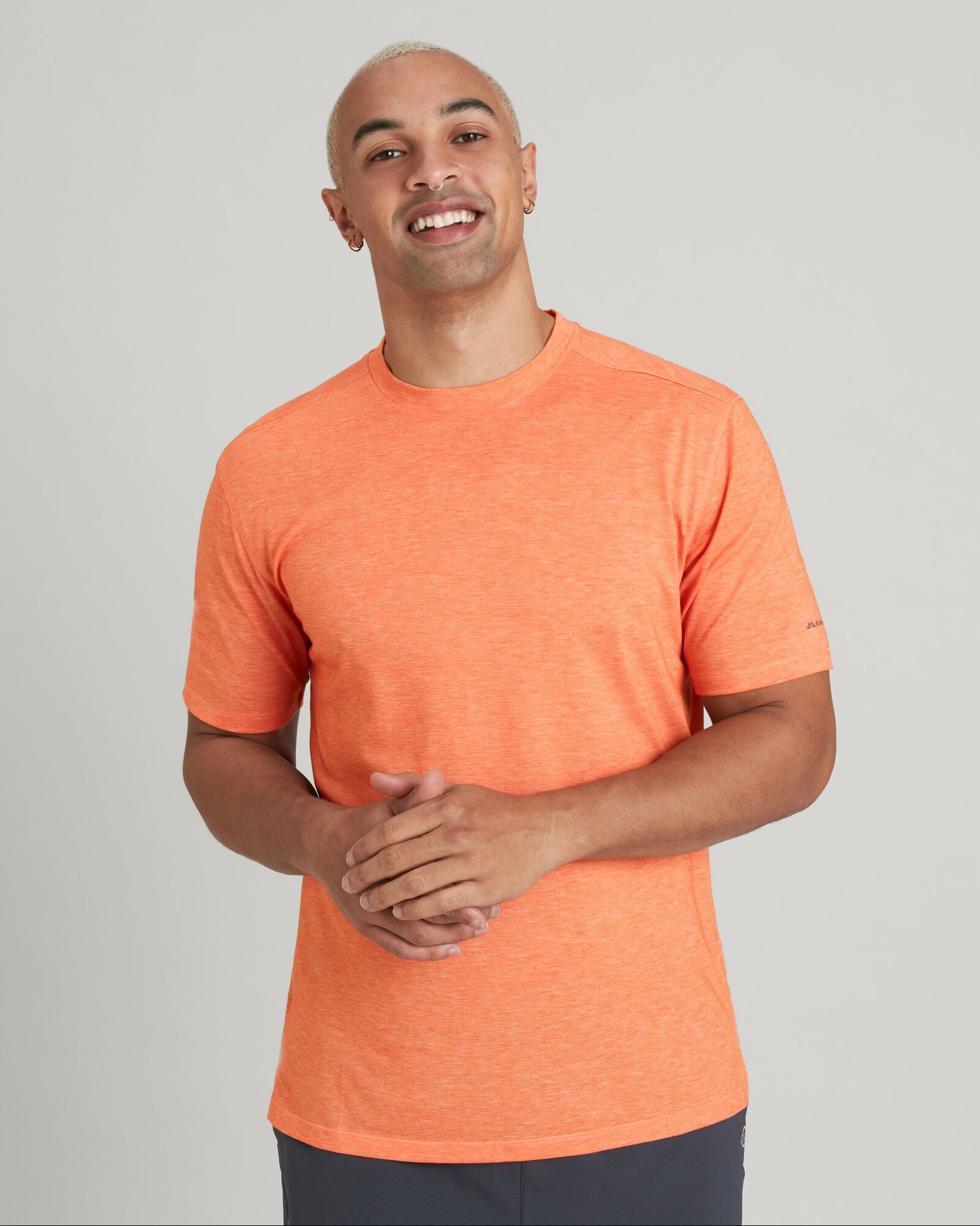 WELL.DER.NESS Men's Short Sleeve T-Shirt - Breathable Cotton Tee for Casual Wear & Outdoor Activities | Alpenglow Color | Perfect for Hiking, Gym & Everyday Use