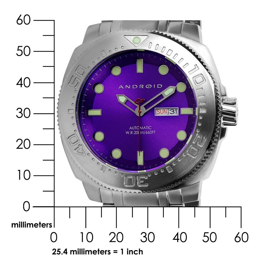 ANDROID Parma 52 Automatic Day/Date Men's Watch AD773BPU - Luxury Stainless Steel Timepiece for Business, Casual & Formal Occasions