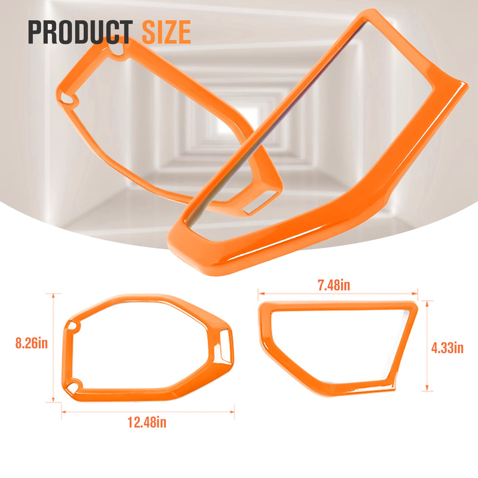 JeCar Orange Interior Speaker Cover Bezel Trim Kit for 2018-2023 Jeep Wrangler JL JLU & Gladiator JT - Premium Interior Accessories for Enhanced Sound & Style - Perfect for Off-Roading & Custom Car Upgrades