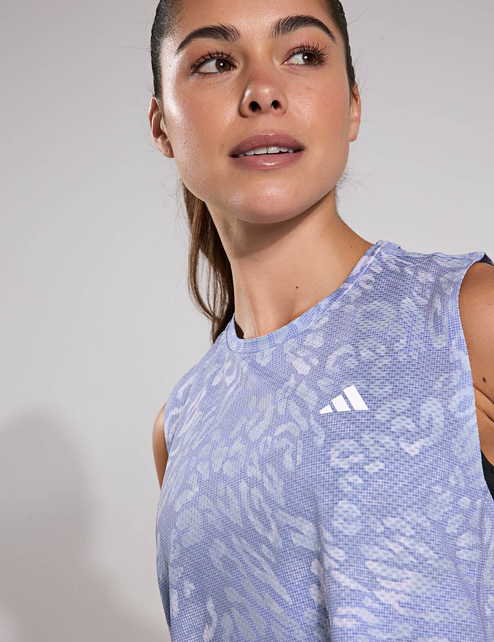 Own the Run CLIMACOOL 3 Stripes Tank Top - Dash Grey/Violet Tone - Breathable Running Shirt for Men & Women - Perfect for Gym, Jogging & Outdoor Sports