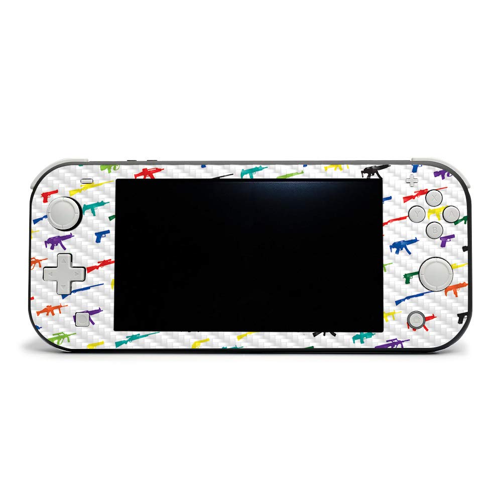 MightySkins Carbon Fiber Skin for Nintendo Switch Lite - Fun Guns Design | Protective & Durable Textured Vinyl Wrap | Easy to Apply & Remove | Made in USA | Perfect for Gaming, Travel & Personalization (CF-NISWILIT-Fun Guns)