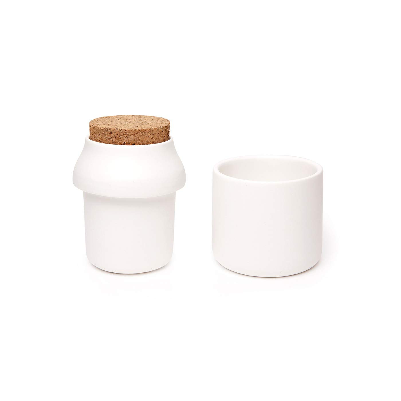 Premium Dual Chamber Ceramic Herb & Spice Grinder - Manual Kitchen Tool with Storage Container - Large White Jar for Fresh Herbs, Spices, Coffee - Perfect for Home Cooking, Baking & Meal Prep