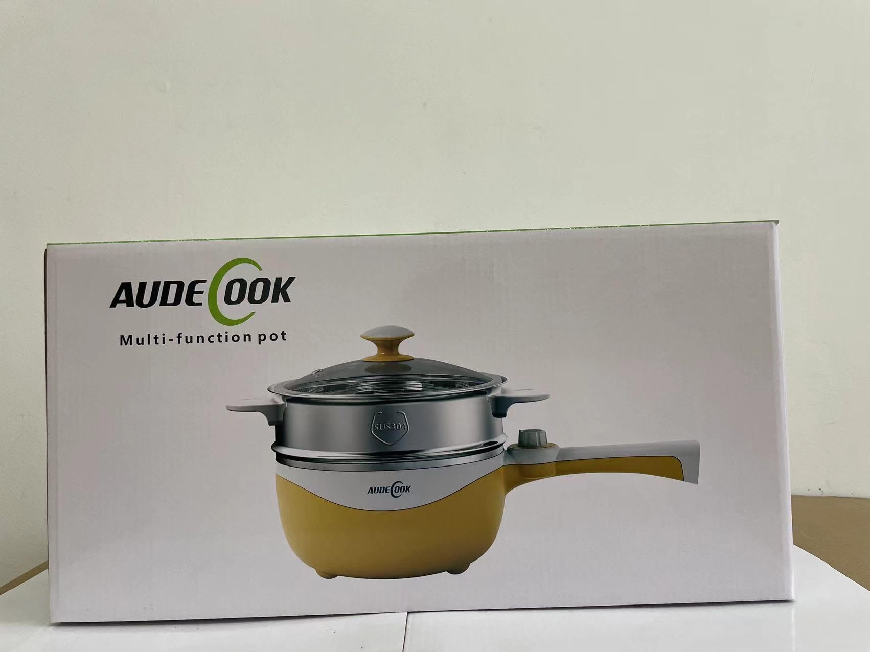 Audecook 1.7L Electric Hot Pot & Portable Skillet - Nonstick Mini Cooker with Adjustable Temperature for Noodles, Soup, Steak, Eggs & Oatmeal | Perfect for Dorm, Office, Travel & Small Kitchen Cooking